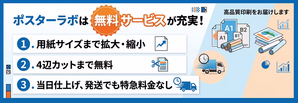 ポスターラボは無料サービスも充実